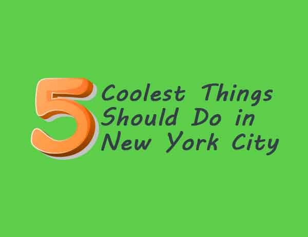 Top 5 Coolest Things Should Do in New York City